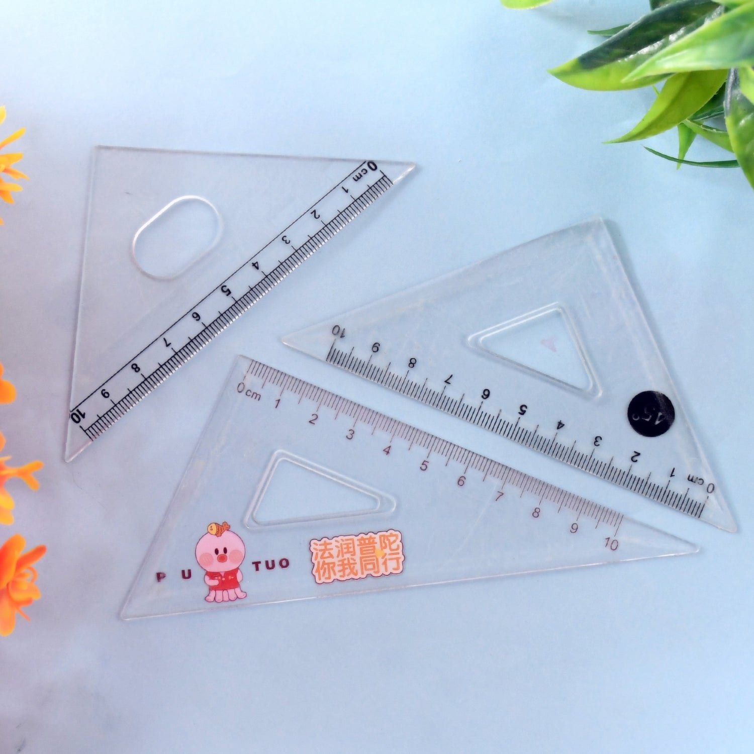 Transparent Plastic Set Square Ruler Kit (3 Pc) Transparent Plastic Set Square Ruler Kit (3 Pc)